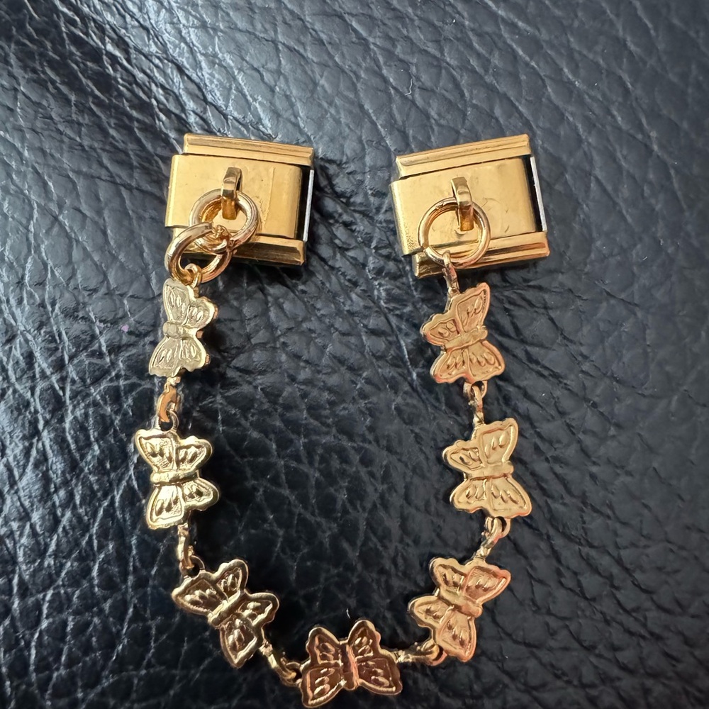 Gold-tone Butterfly Chain Italian Charm Links